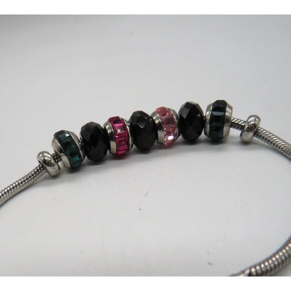Brosway Bracelet Silver Tone Faceted Multi Color Beads Black Pink Green - Picture 16 of 16